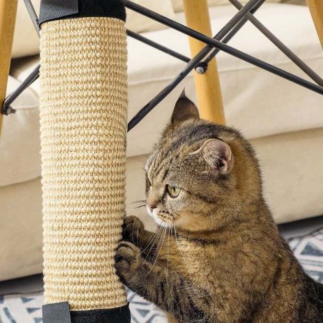 Griffoir pour chat, pieds de chaise, protecteur de meuble en sisal naturel, 2550 cm, couleur originale (1/4)