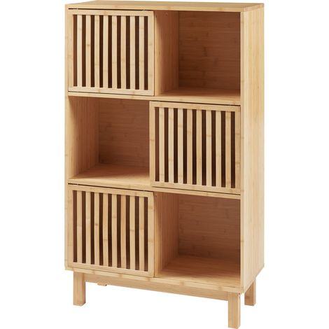 Libreria multiuso mensola 126 x 76 x 33 cm bambù naturale 030009003