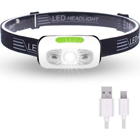 Lampe frontale rechargeable USB 500 lumens, légère, super lumineuse – (1/5)