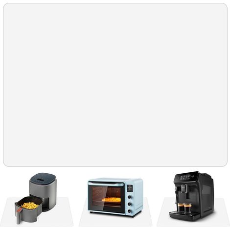 Tapis résistant à la chaleur pour friteuse à air, grand tapis en silicone sans plis pour plans de travail de cuisine, protection du plan de travail, antidérapant et imperméable (transparent, épaisseur (1/5)