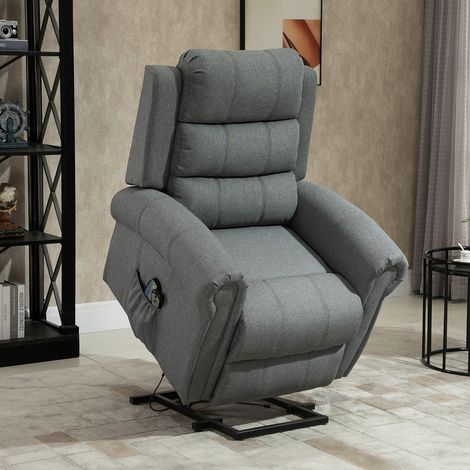 Sillón Relax Reclinable Eléctrico Levanta Personas con Masaje Vibratorio y Calor Control Remoto Gris (1/5)