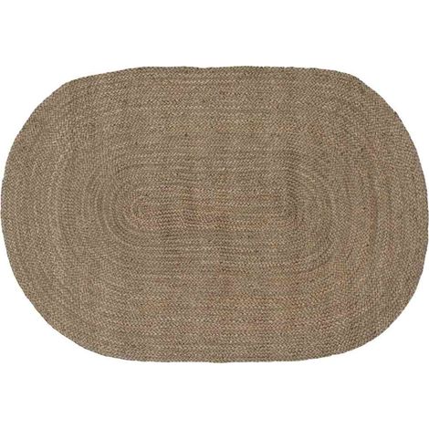 Bereichsteppiche Oval Grau 122 x 183 cm Jute
