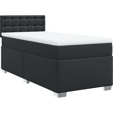 Maison Exclusive - Sommier à lattes de lit avec matelas Noir 100x200 cm Similicuir