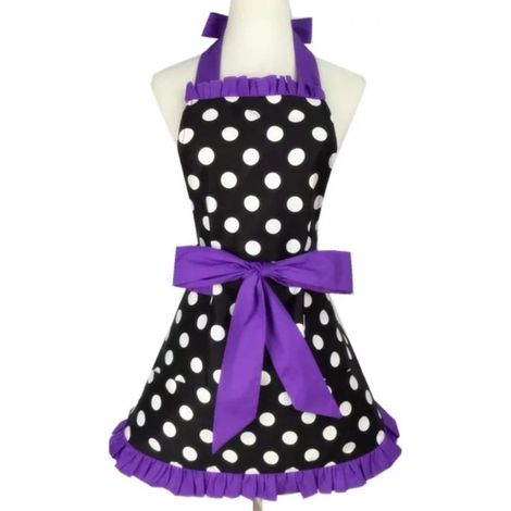 Grembiule da cucina - Grembiule da toelettatura - Pois viola - Taglia unica - Grembiule da cucina - Grembiule - Abbigliamento da toelettatura - Salone di toelettatura (1/4)