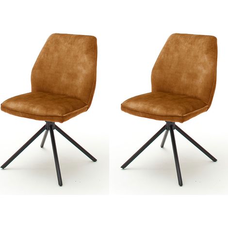 Lot de 2 chaises repas 54x64x89 cm en velours curry - COWEE