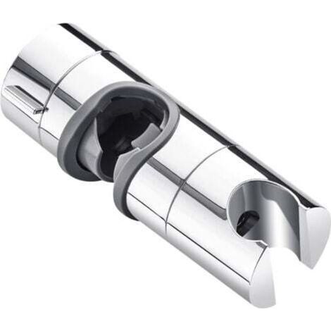 Shower head holder, outer diameter 18-25 mm. For bathroom sliding bar, 360-degree rotating bracket, ABS (silver) (1/4)