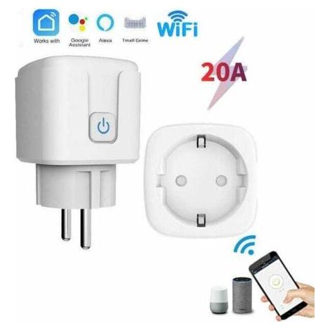 20A Prise Intelligente Wifi Contrôle à Distance via Application ou Voix, Mesure de Puissance, Prise Européenne (1/5)