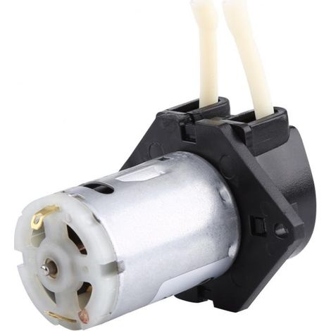 Hakeeta DC 12V Peristaltikpumpe, Wasserdosierpumpe mit abnehmbarem Kopf für Aquarien, leitfähige Chemikalien, Flüssigkeiten (Schwarz)