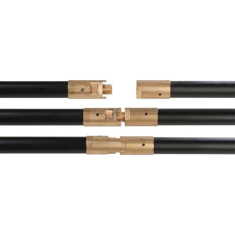 Canne de ramonage 1 m – Diamètre 18 mm – Raccord laiton autobloquant M12 x 75 – Pour nettoyage conduits cheminée – DMO