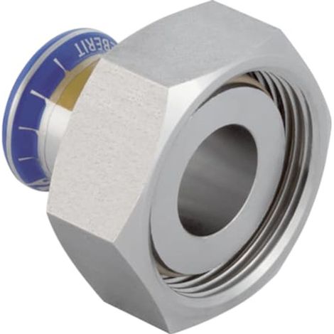 Geberit Mapress Acier inoxydable Raccord avec écrou-raccord en acier CrNi (gaz), DN 20, 34158