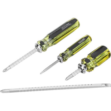 Ensemble de 4 pièces comprenant des tournevis cruciformes télescopiques, des embouts multifonctions et des pointes de précision pour applications industrielles (1/5)