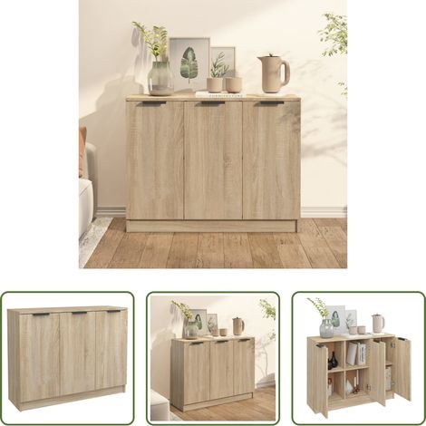 Rangement bois - Buffet Chêne sonoma 90,5x30x70 cm Bois d'ingénierie (1/5)