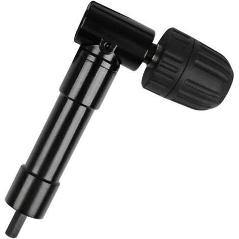 Mandrin à Angle Droit 90° Auto Serrant, Mandrin Coude de Perceuse à Dégagement Rapide Embout Visseuse Renvoi d'angle Adaptateur de Foret de Mandrin