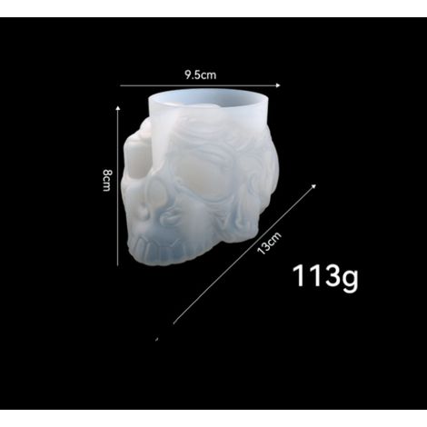 3D-Totenkopf-Stifthalterform, 2-teilige Halloween-Kerzenform