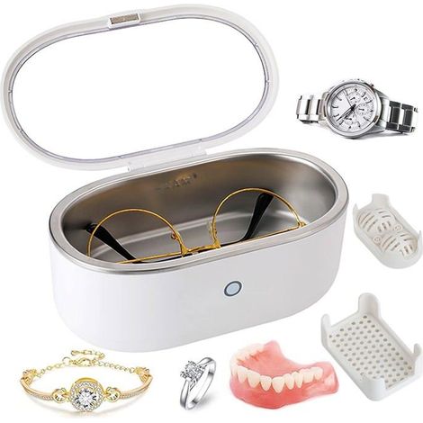Nettoyeur à ultrasons, nettoyeur de bijoux, nettoyeur à ultrasons 16 W, nettoyeur de lunettes,faible bruit (1/5)
