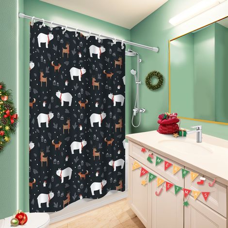 Rideau douche polyester 180x180 imperméable rideau séchage rapide pour offrir à noël ou un anniversaire (1/5)