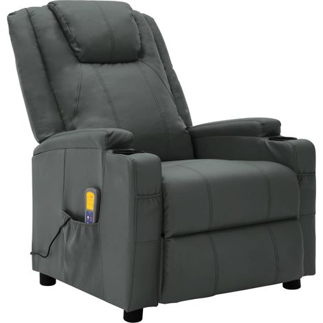 Fauteuil de massage inclinable Anthracite Similicuir (1/5)