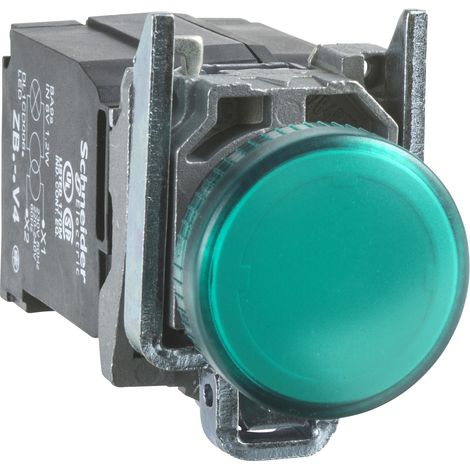 Lampada spia Ø22 - IP65 - verde - lampadina BA 9S - 230V - XB4BV43