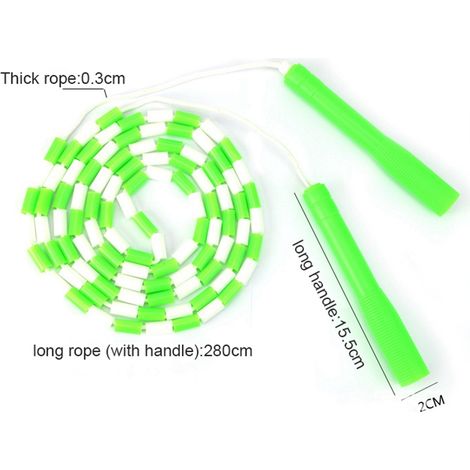 Corde à sauter pour enfants et adultes avec petite poignée, accessoire de fitness vert (1/3)
