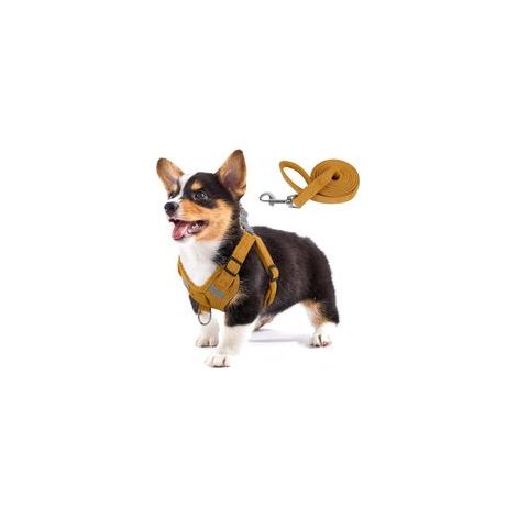 Hundegeschirr aus weichem Wildleder, Hundeweste mit verstellbarem und reflektierendem Schrittgurt, Anti-Zug-Geschirr für Welpen und kleine bis mittelgroße Hunde - Crezuo