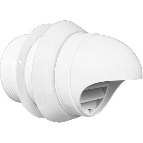 Bouche d'aération ABS 45° Imperméable pour Mur(Plastic - 75) Structure imperméable, angle 45°, évite infiltrations eau, plastique , usage extérieur intérieur (1/5)