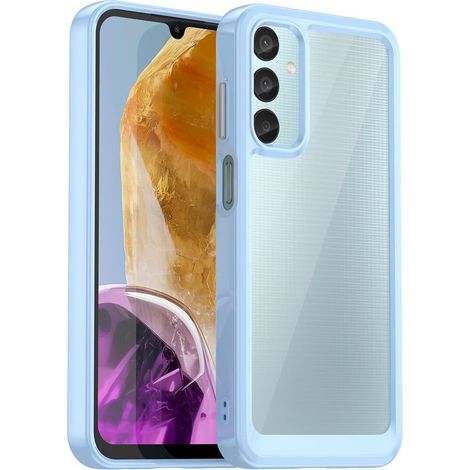 Funda híbrida Fusion para Samsung Galaxy M15 5G, transparente/azul. (1/5)