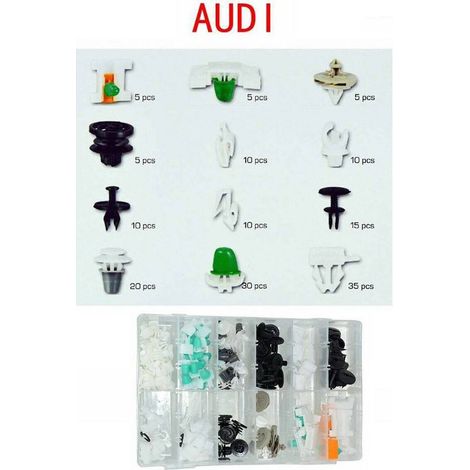Trade Shop - Set Clip Di Fissaggio Per Auto Audi Confezione 150 Pezzi Ricambi Plastica -