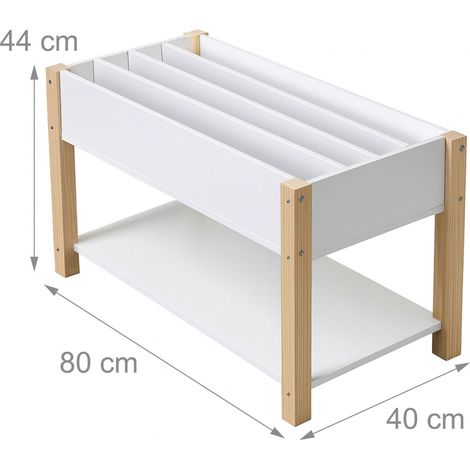 Libreria aperta per bambini porta giocattoli e libri 90 x 30 x 120 cm in legno bianco 130017520