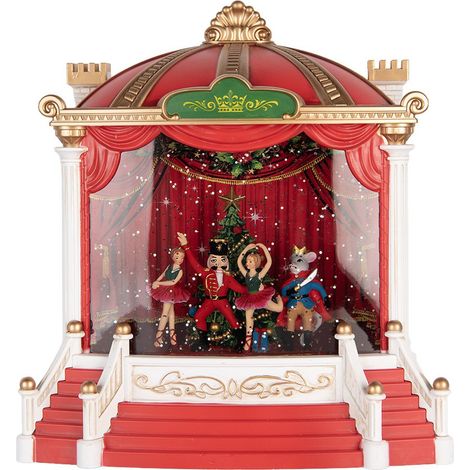 Décoration de Noël Lumineuse et Musicale Boîte à Musique Rouge en Plastique 22x11x23 cm - PANGIVO (1/5)
