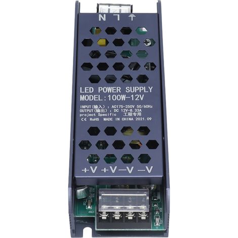 Alimentation LED 100W 12V 8.3A, pilote PWM, protection multiple, boîtier métal, entrée AC 175-250V (1/5)