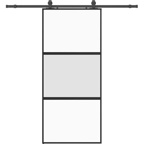 Maison Exclusive - Schiebetür mit Beschlag Schwarz 90x205 cm Hart