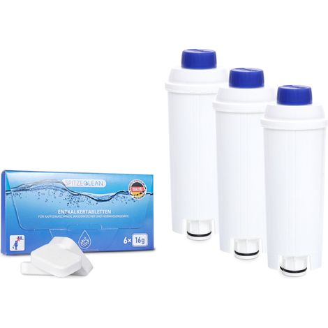 Kit de limpieza Spitze para cafetera Delonghi: 3 filtros Spitze Ellipse, pastillas descalcificadoras.