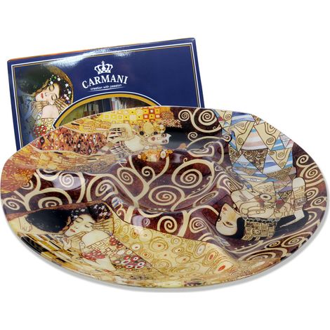 Carmani, plato decorativo y funcional para aperitivos de Gustav Klimt (mezcla, 3 motivos)
