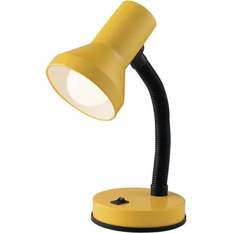 lampada da scrivania in metallo gialla, 60w