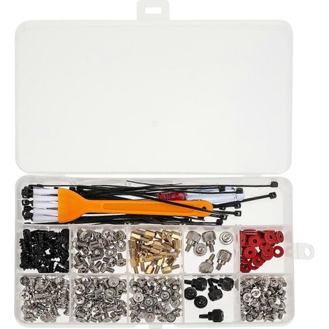 Kit de fixation pour vis d'ordinateur de bureau : entretoises, vis, serre-câbles et brosses (orange)-11.00X2.00X0.80CM-Orange (1/4)