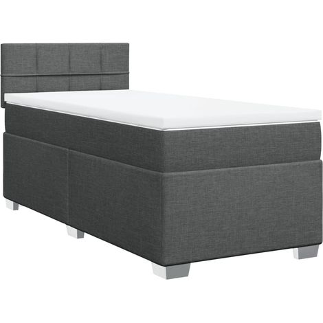 Maison Exclusive - Cama box spring con colchón tela gris oscuro 8 (1/5)