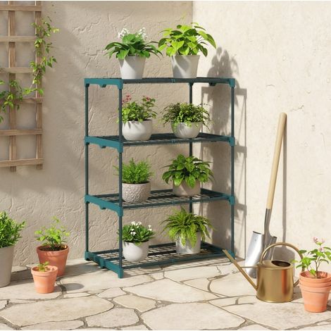 Mobili giardino scaffale a 4 ripiani in acciaio OKMYHOME (1/5)