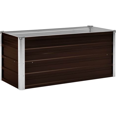 Maison Exclusive - Letto Rialzato Giardino Marrone 100x40x45 cm in Acciaio Zincato