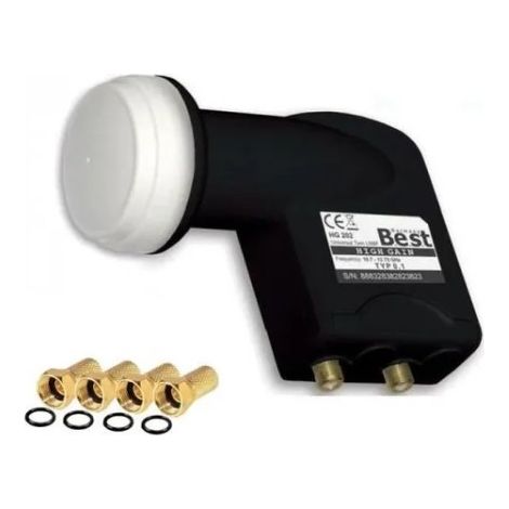 LNB Twin Best Germany HIGH GAIN 70 dB + 4 FICHES F