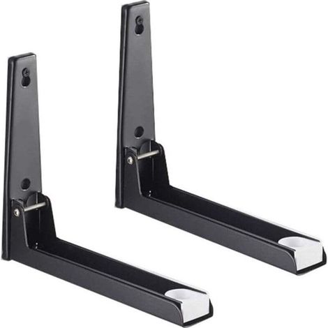 Supports muraux pour micro-ondes en acier inoxydable – Bras extensible 220-400 mm – Charge maximale 45 kg – Lot de 2 pièces (1/5)