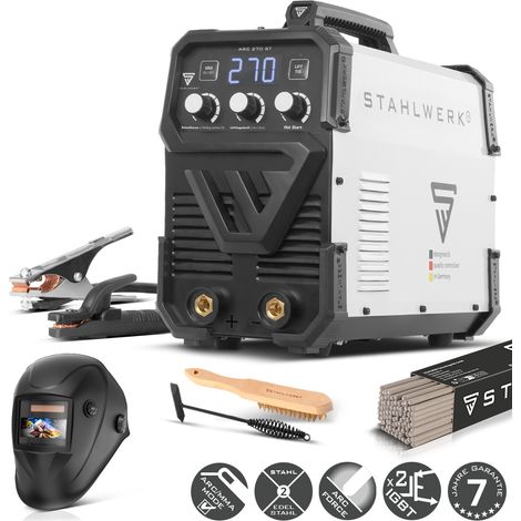 STAHLWERK Elektroden-Schweißgerät ARC-270 ST – Vollausstattung – MMA (E-Hand) bis 270 A, Schweißen ohne Schutzgas, Lift-TIG Inverter 400 V, Überhitzungsschutz, Smartkühlung & Temperatursteuerung (1/5)