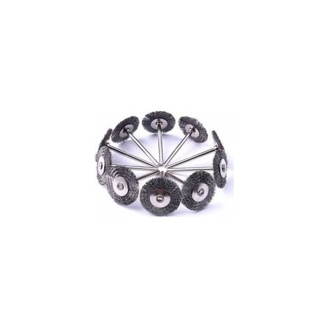Lot de 20 mini brosses métalliques 25 mm pour outil rotatif et die grinder – (1/5)