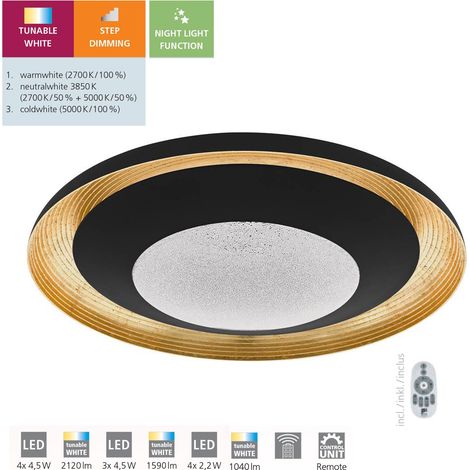 Plafoniera Moderna Canicosa 2 Policarbonato Nero 3 Luci Led Integrato 4,5W (1/5)