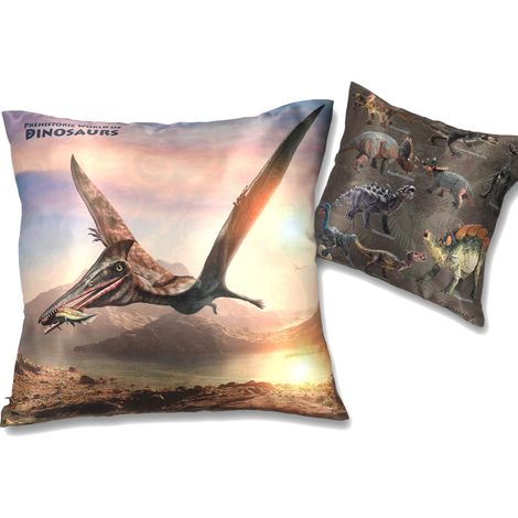 Almohada con relleno y cremallera - Mundo prehistórico de los dinosaurios (carmani)