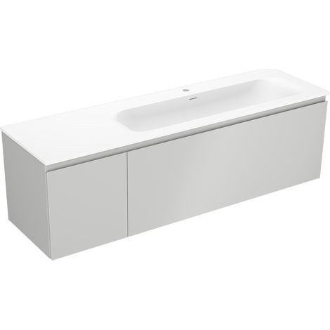 Mexen Orio meuble de salle de bain 160 cm avec lavabo Vela droit, 1S, 1D, gris mat/blanc mat - 91A13-16047-3-BBFF62-W23P01 (1/5)
