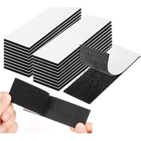 30 Pieces Double Sided Scratch Sticker, Adhesive Grip Tapes, Extra Stark Adhesive (Black, 30mm100mm) (1/5)