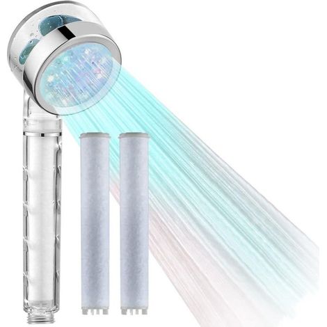 Hochdruck-Handbrause mit integriertem Filter, Turbopropeller und LED-Anzeige – Wassersparend, Niederdruckkompatibel