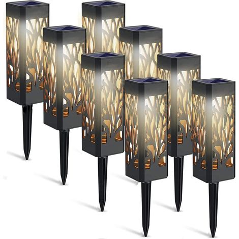 MINKUROW Luci Solari Da Giardino, 8 Pezzi Lanterna Solare Decorazione Da Giardino Con Luce Bianca Calda, Ip65 Luce Solare Decorativa Bianca Calda Impermeabile Per Decor, Giardino, Patio, Vialetti (1/4)