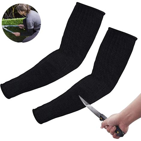 Manchons anti-coupures de 40 cm, niveau de protection 5, 1 paire, noirs, en HPPE respirant (1/5)