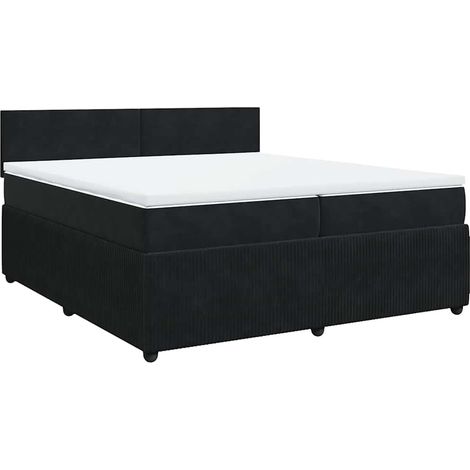 Maison Exclusive - Giroletto a Molle con Materasso Nero 200x200 cm in Velluto (1/5)